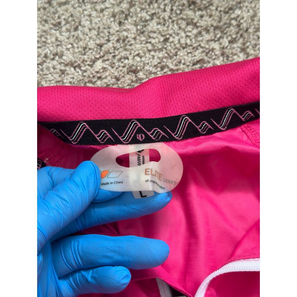 Pearl Izumi L Biking Jacket Pink Vented Athletic Sporty Lightweight Full Zip - Picture 8 of 12